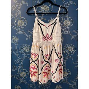 Free People - Embroidered Strap Dress in Cream
